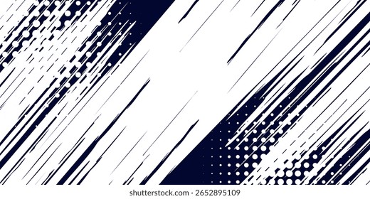 Dots halftone white \u0026 blue color pattern gradient grunge texture background. Dots pop art comics sport style vector illustration
