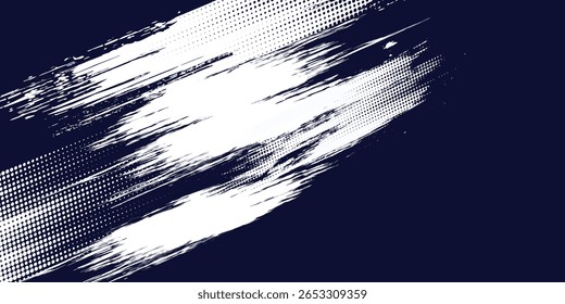 Pontos branco de meio-tom \u0026 cor azul padrão gradiente gradiente textura fundo. Pontos pop art quadrinhos estilo esporte vetor ilustração