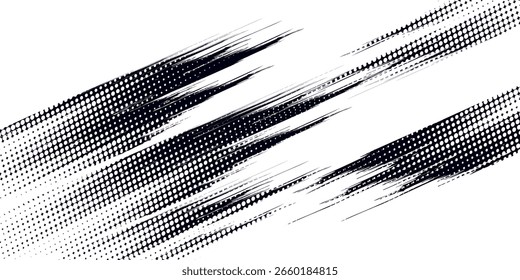 Punto medio tono blanco \u0026 patrón de color azul gradiente grunge textura de fondo. Ilustración vectorial de estilo deportivo de cómics de arte pop de puntos