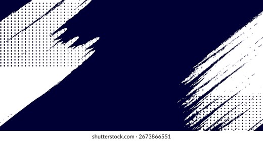 Punto medio tono blanco \u0026 patrón de color azul gradiente grunge textura de fondo. Ilustración vectorial de estilo deportivo de cómics de arte pop de puntos
