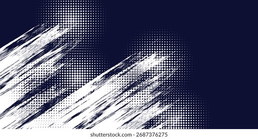Dots halftone white \u0026 blue color pattern gradient grunge texture background. Dots pop art comics sport style Eps10