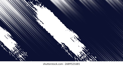 Pontos branco de meio-tom \u0026 cor azul padrão gradiente gradiente textura fundo. Pontos pop art quadrinhos estilo esporte vetor ilustração