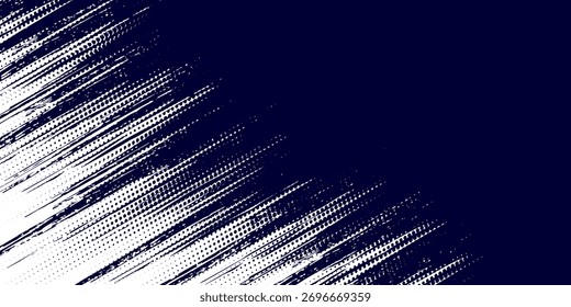 Dots halftone white \u0026 blue color pattern gradient grunge texture background. Dots pop art comics sport style vector illustration modern