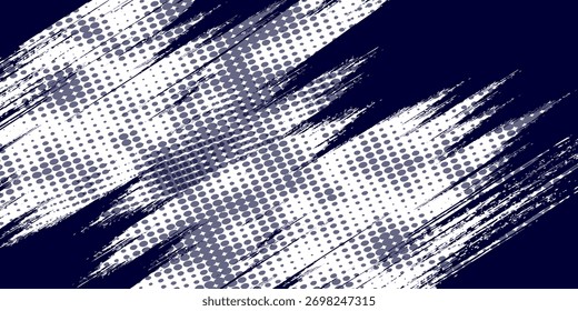 Dots halftone white \u0026 blue color pattern gradient grunge texture background. Dots pop art comics sport style vector. illustration. modern. 
