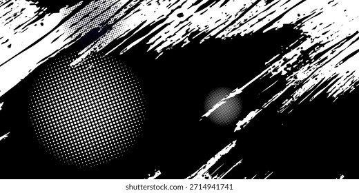 Punto medio tono blanco \u0026 patrón de color azul gradiente grunge textura de fondo. Ilustración vectorial de estilo deportivo de cómics de arte pop de puntos