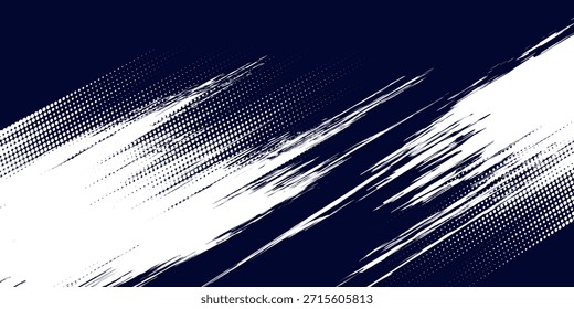 Dots halftone white \u0026 blue color pattern gradient grunge texture background. Dots pop art comics sport style vector illustration