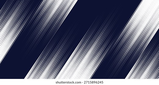 Punto medio tono blanco \u0026 patrón de color azul gradiente grunge textura de fondo. Ilustración vectorial de estilo deportivo de cómics de arte pop de puntos