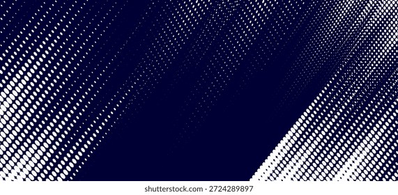 Punto medio tono blanco \u0026 patrón de color azul gradiente grunge textura de fondo. Ilustración vectorial de estilo deportivo de cómics de arte pop de puntos