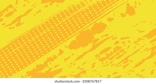 Dots halftone yellow color pattern gradient grunge texture background. Dots pop art comics sport style vector illustration