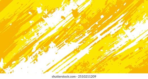 Fondo de textura grunge de gradiente de patrón de color amarillo de semitono de puntos. Ilustración vectorial de estilo deportivo de cómics de arte pop de puntos