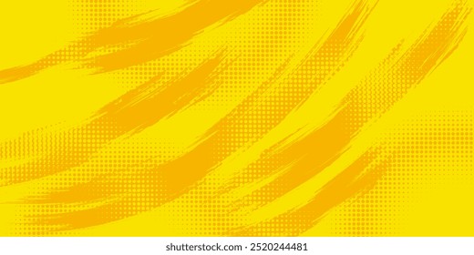 Dots halftone yellow color pattern gradient grunge texture background. Dots pop art comics sport style vector illustration