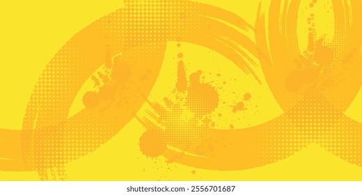 Dots halftone yellow color pattern gradient grunge texture background. Dots pop art comics sport style vector illustration