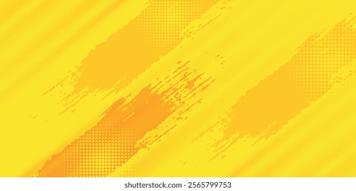 Dots halftone yellow color pattern gradient grunge texture background. Dots pop art comics sport style vector illustration