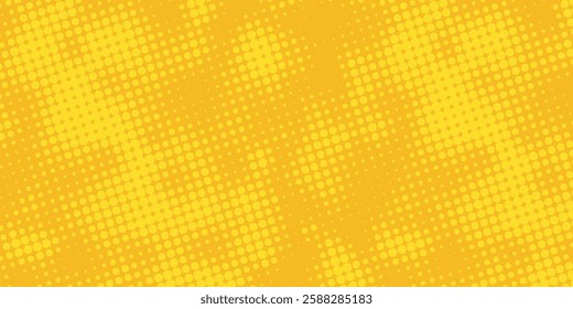 Dots halftone yellow color pattern gradient grunge texture background. Dots pop art comics sport style vector illustration
