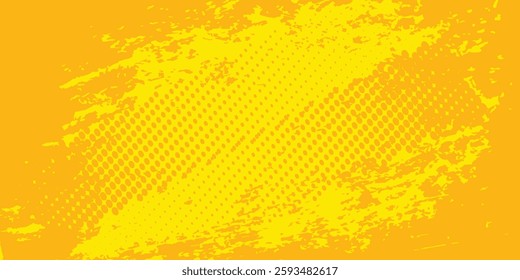 Dots halftone yellow color pattern gradient grunge texture background. Dots pop art comics sport style vector illustration