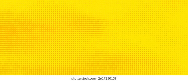 Dots halftone yellow color pattern gradient grunge texture background. Dots pop art comics sport style vector
