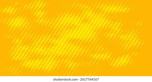 Dots halftone yellow color pattern gradient grunge texture background. Dots pop art comics sport style vector illustration