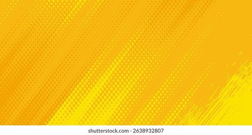Dots halftone yellow color pattern gradient grunge texture background. Dots pop art comics sport style modern grunge. Vector ilustration