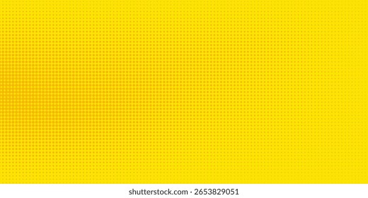 Fondo de textura grunge de gradiente de patrón de color amarillo de semitono de puntos. Dots pop art comics estilo deportivo Vector moderno punteado