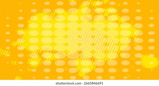 Dots halftone yellow color pattern gradient grunge texture background. Dots pop art comics sport style vector illustration