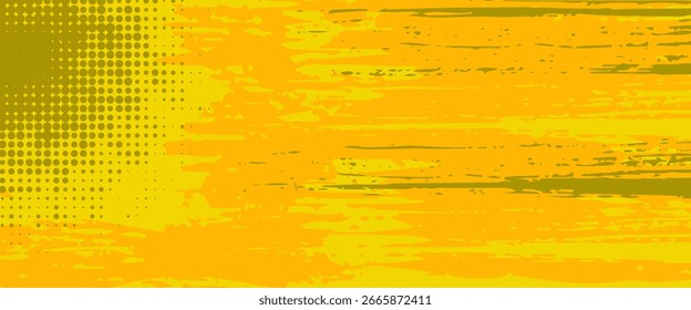 Pontos meio-tom amarelo padrão de cor gradiente gradiente textura fundo. Pontos pop art quadrinhos estilo esporte vetor ilustração