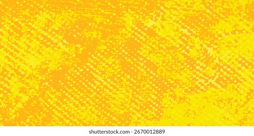 Fondo de textura grunge de gradiente de patrón de color amarillo de semitono de puntos. Puntos de arte pop comics estilo deportivo de fondo moderno.