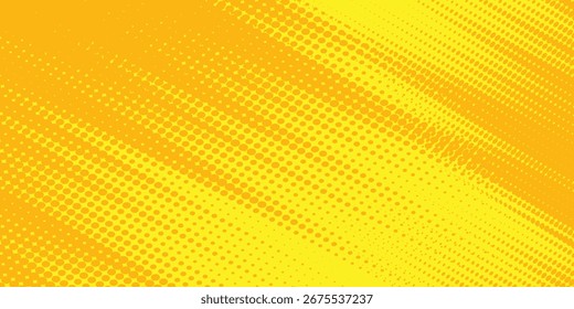 Pontos meio-tom amarelo padrão de cor gradiente gradiente textura fundo. Pontos pop art quadrinhos estilo esporte. padrão vetorial eps10