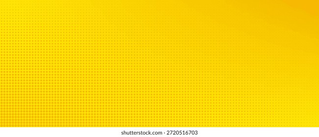 Fondo de textura grunge de gradiente de patrón de color amarillo de semitono de puntos. Vector de estilo deportivo de cómics de arte pop de puntos