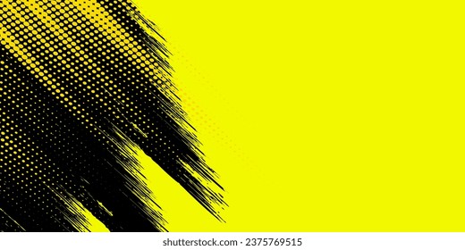 Dots halftone yellow and dark blue color pattern gradient grunge texture background