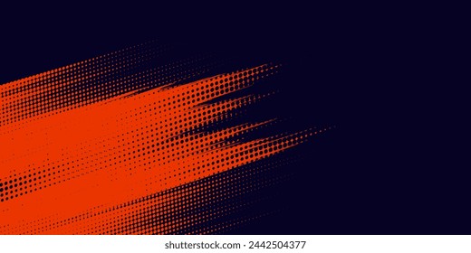 Dots halftone yellow and dark blue color pattern gradient grunge texture background. Dots pop art sport style vector illustration	
