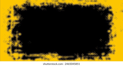 Fondo de textura grunge degradado de patrón de color amarillo y azul oscuro de los puntos de semitonos. 
