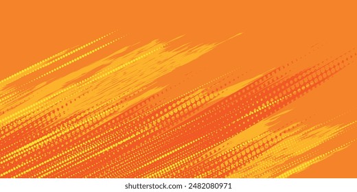 Dots halftone yellow and dark blue color pattern gradient grunge texture background. vector grunge