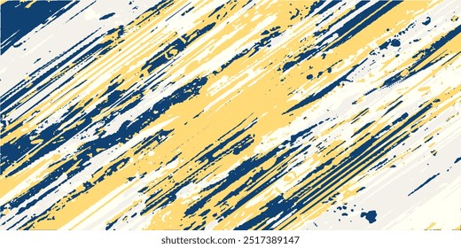 Dots halftone yellow and dark blue color pattern gradient grunge texture background. Dots pop art sport style vector illustration	
