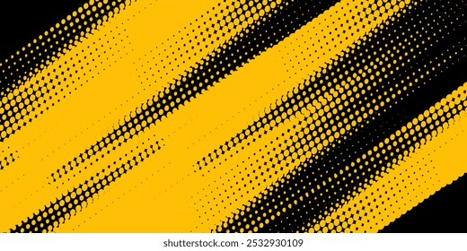 Dots halftone yellow and dark blue color pattern gradient grunge texture background.