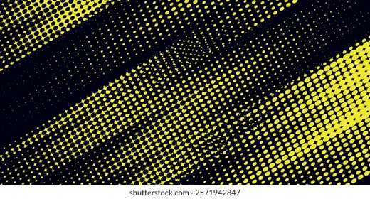 Dots halftone yellow and dark blue color pattern gradient grunge texture background. Dots pop art sport style vector illustration.eps10