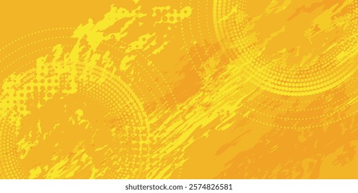 Dots halftone yellow and dark blue color pattern gradient grunge texture background.eps10