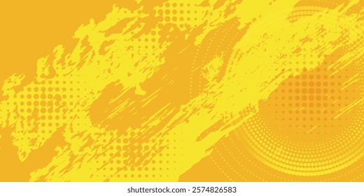 Dots halftone yellow and dark blue color pattern gradient grunge texture background.eps10