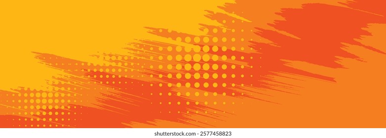 Dots halftone yellow and dark blue color pattern gradient grunge texture background.