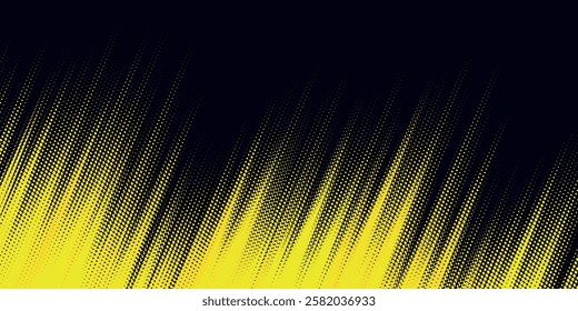 Dots halftone yellow and dark blue color pattern gradient grunge texture background. Dots pop art sport style vector illustration.