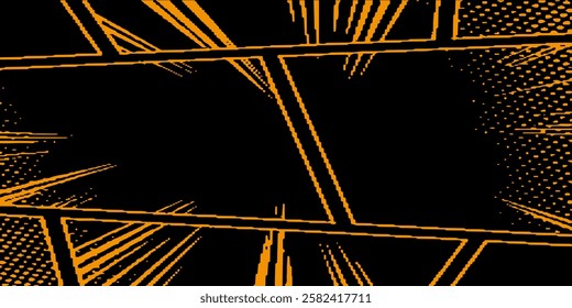 Dots halftone yellow and dark blue color pattern gradient grunge texture background. Dots pop art sport style vector illustration