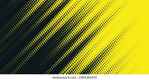 Dots halftone yellow and dark blue color pattern gradient grunge texture background. Dots pop art sport style