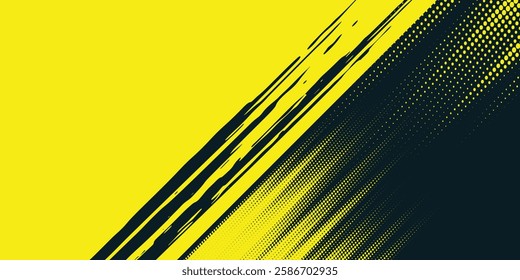 Dots halftone yellow and dark blue color pattern gradient grunge texture background modern