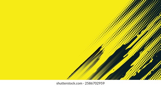 Dots halftone yellow and dark blue color pattern gradient grunge texture background modern