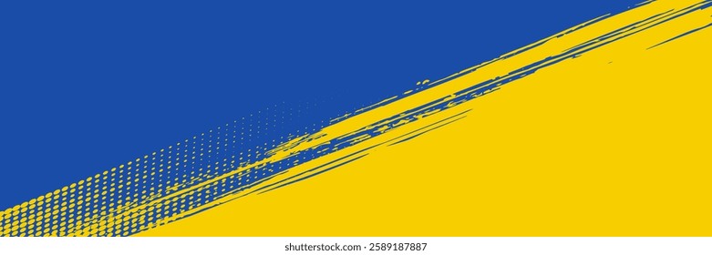 Dots halftone yellow and dark blue vector line color pattern gradient grunge texture background. grunge brush strokes ink paint isolated on white background. modern