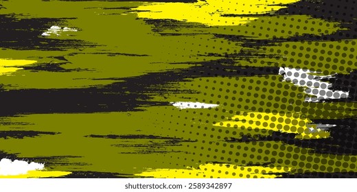 Dots halftone yellow and dark blue color pattern gradient grunge texture background. Dots pop art sport style vector illustration
