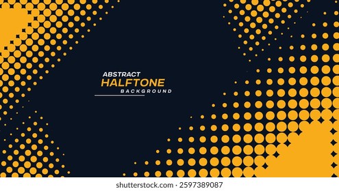Dots halftone yellow and dark blue color pattern gradient grunge texture background. vector grunge. modern, Dots pop art comics with nature graphic design. 