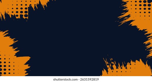 Dots halftone yellow and dark blue color pattern gradient grunge texture background. Dots pop art sport style vector illustration
