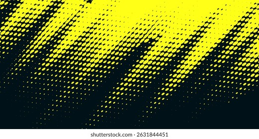 Dots halftone yellow and dark blue color pattern gradient grunge texture background. modern vector background