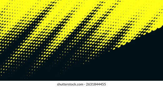 Fondo de textura grunge degradado de patrón de color amarillo y azul oscuro con semitono de puntos. fondo de Vector moderno