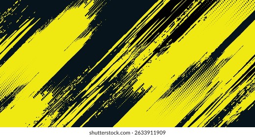 Dots halftone yellow and dark blue color pattern gradient grunge texture background. Dots pop art sport modern 